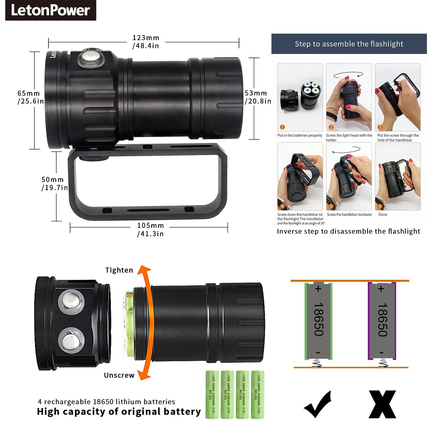 Professional Underwater 27 LED Photography Light Highlight Lamp 20000Lumens Diving Flashlight 100M Waterproof Video Camera torch