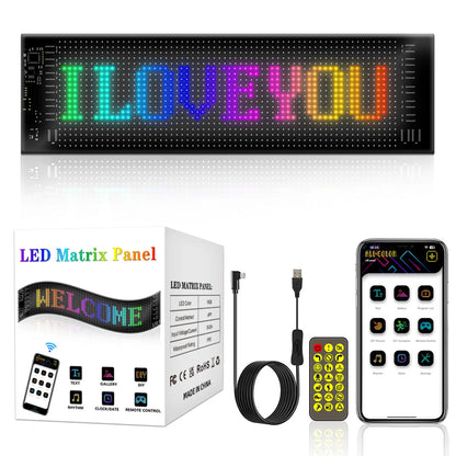 RGB LED Marveloustoree Car Sign Animation LED Matrix Pixel Panel DIY Programmable Bluetooth App Control LED Panel Flexible Display Light