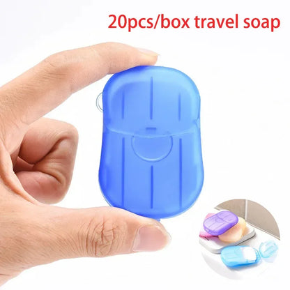 Random Color Travel Soap Paper Disposable Boxe Mini Sheet Soap Washing Hand Kitchen Bathroom Supplies Outdoor Camping Paper Soap