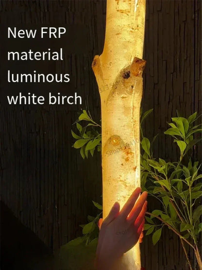 MARVELOUSTOREE.COM TREE outdoor simulation luminous tree decorative light luminous tree bedroom white birch trunk