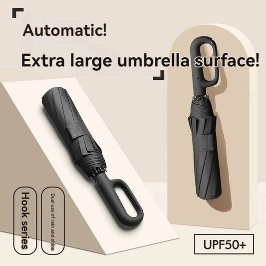 Ring Buckle Design 20 Rib Fully Automatic Umbrella for Men Folding Extra Large Strong Strong WOMEN'S Sunshade Double Umbrella - MarvelouStoree