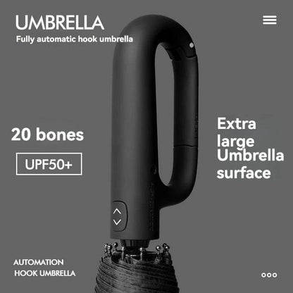 Ring Buckle Design 20 Rib Fully Automatic Umbrella for Men Folding Extra Large Strong Strong WOMEN'S Sunshade Double Umbrella - MarvelouStoree