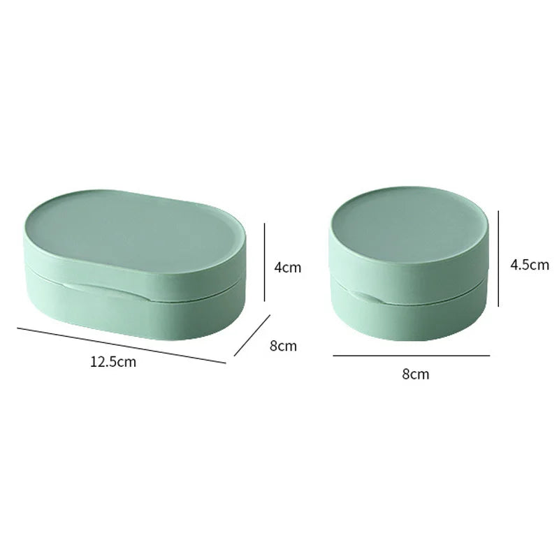 Round Travel Soap Box Portable Soap Dishes Tray with Lid Waterproof Sealed Soap Container for Bathroom Shower Bathroom Gadgets