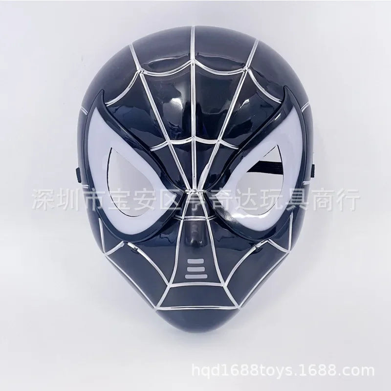 Marvel Luminous Mask Cosplay Costume Anime Spiderman Black Headgear Party Supplies Stage Performance Prop toys Halloween Gifts