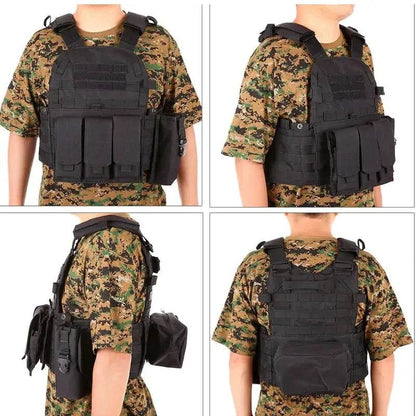 6094 Tactical Vest Nylon Gear Body Armor Combat Army CS Gear Hunting Plate Airsoft Wargame Pouch Camouflage Plate Carrier Vest - MarvelouStoree