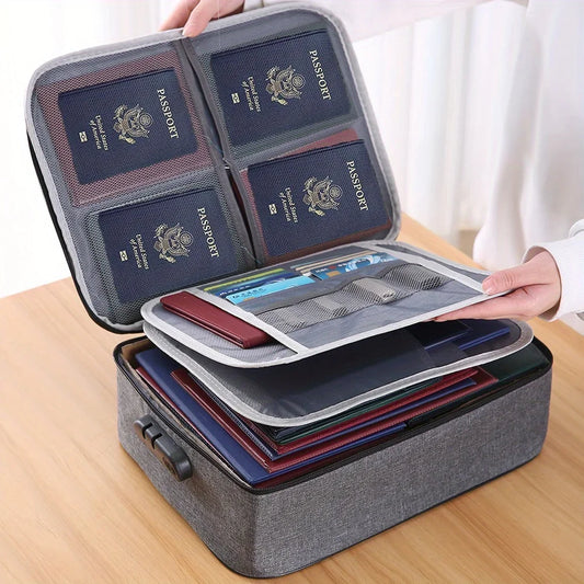 File Organizer Bags Document Home Office Travel Safe BagMulti-Layer Portable Storage For Important  Passport Certificates Legal