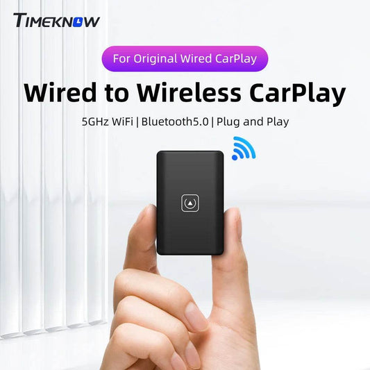 TIMEKNOW Wireless CarPlay Adapter for Apple iPhone Wired to Wireless Carplay Dongle Plug And Play USB Connection Auto Car Dongle - MarvelouStoree