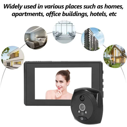 4.5 Inch 1080P Digital Door Viewer Smart Home Peephole Doorbell Camera PIR Motion Detection Night Vision Video Doorbell