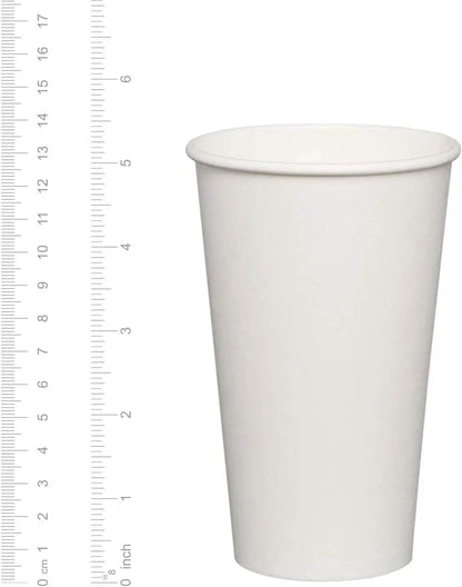 16 oz White Paper Cups, Disposable Paper Cups,Beverage Drinking Cups for Party, Picnic, BBQ, Travel, and Event 50 PCS - MarvelouStoree