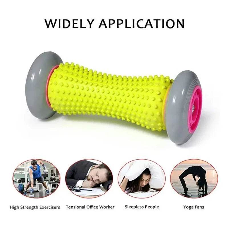 Foot Massage Roller Fascia Roller Full Body Muscle Manual Massage Leg and Neck Relaxation Device Blue and Pink - MarvelouStoree