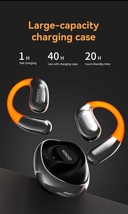 MINISO MS183 Open Ear Luminous Wireless Earbuds 360° Rote HIFI Sound Quality Sports Bluetooth Headphones IPX5 Waterproof