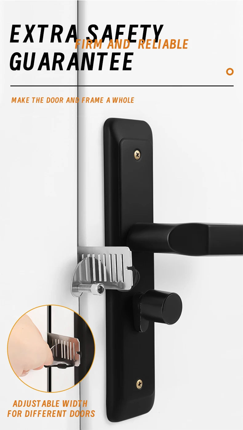 1pc Portable Door Lock Latch For Travel Safety No Drill Manual Hotel Room Jammer Students School Devices For Personal Protection