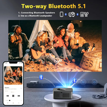 XIWBSY 25000 Lumens Android 4K LED Projector 800ANSI WiFi6 Bluetooth Projector Video Home Theater Auto Focus/Keystone Proyector