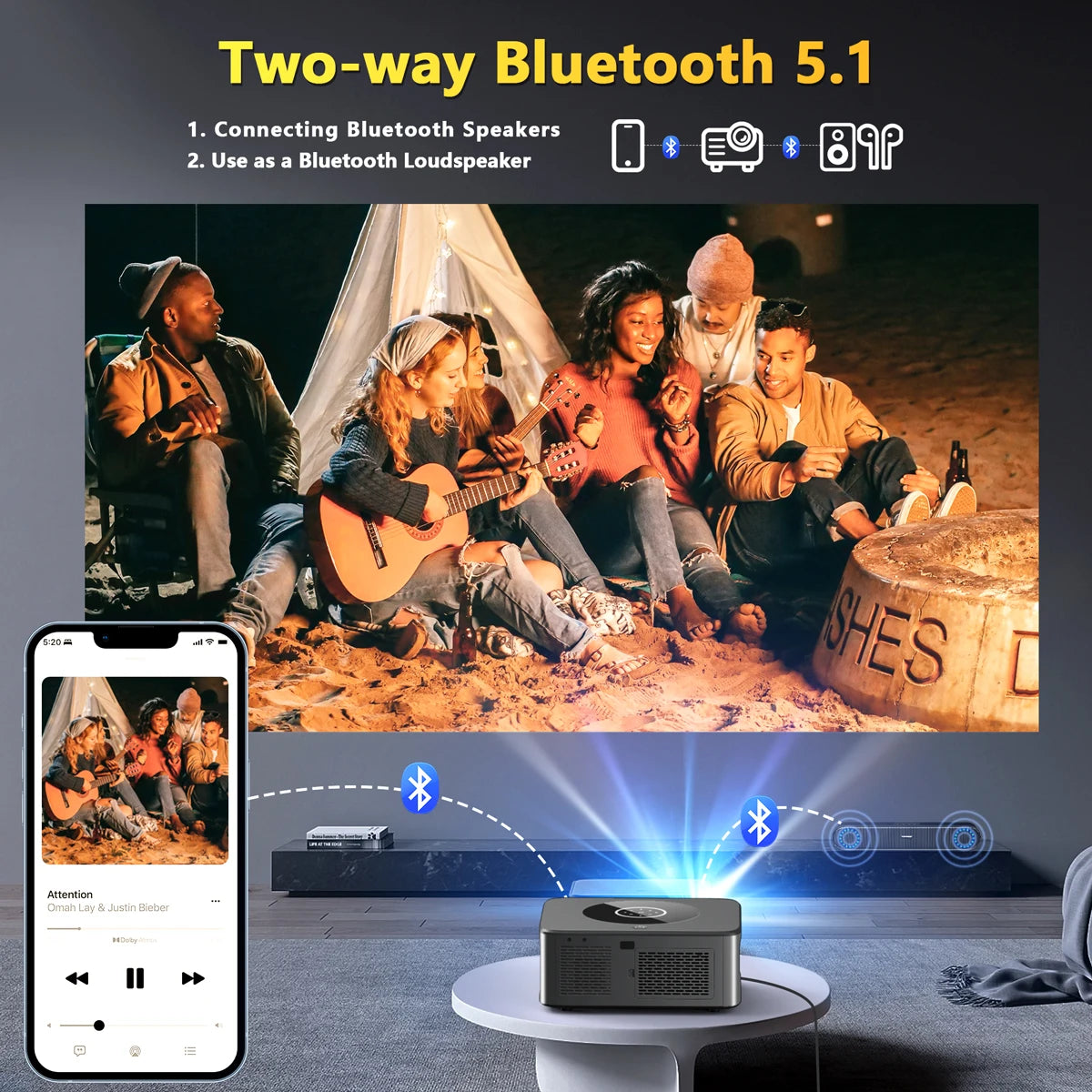 XIWBSY 25000Lumens Android 4K Projector Wifi6 Full HD Wireless Projector Auto Keystone Video Home Theater Proyector Beamer