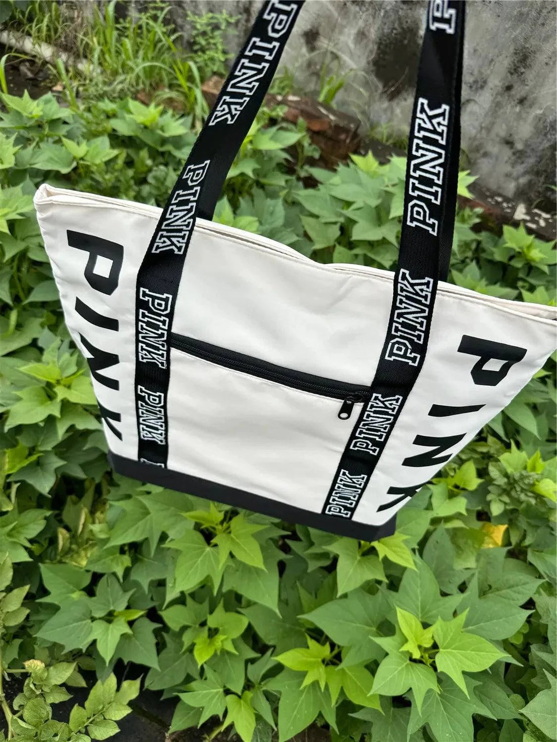 2024 New Korean Fashion Shoulder Bag Trend Letter Bag Printed Bag Color Contrast Letter Strap Handbags Large Capacity Tote