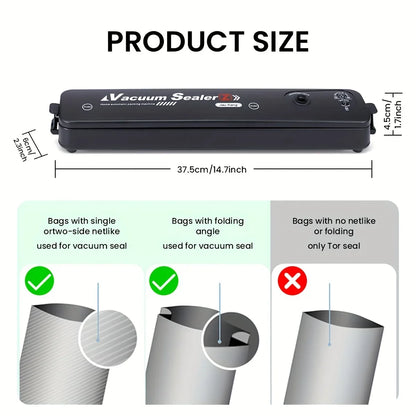 Vacuum Food Sealer Vacuum Sealer Food Storage Plastic Bags Sealer Vacuum Packaging Mini Food Preservation Machine Kitchen Tools