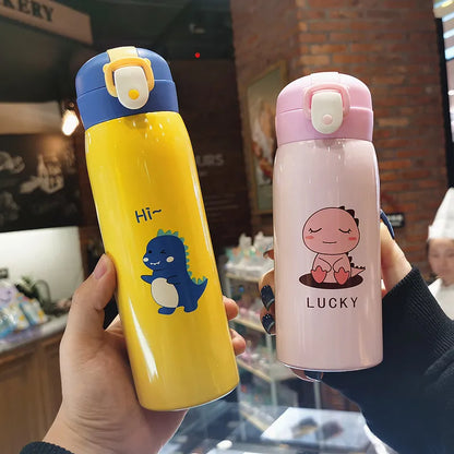 350/500ml Dinosaur Thermal Mug Bouncing Lid Stainless Steel Thermos Water Bottle for Kids Children Child School Christmas Gift