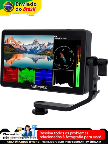 【 Do Brasil 】 FEELWORLD F6 PLUS V2 6 Inch Photography Camera Field Monitor 4K 3D Touch Screen IPS FHD 1920x1080 Video Focus HD