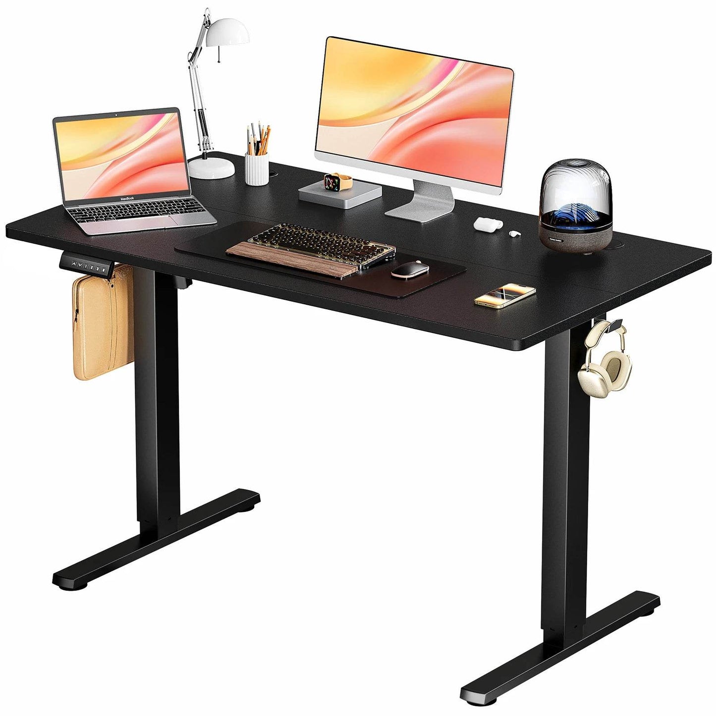 JHK Electric Standing Computer Desk Height Adjustable Workstation Ergonomic Work Table with Metal Frame For Home Office - MarvelouStoree