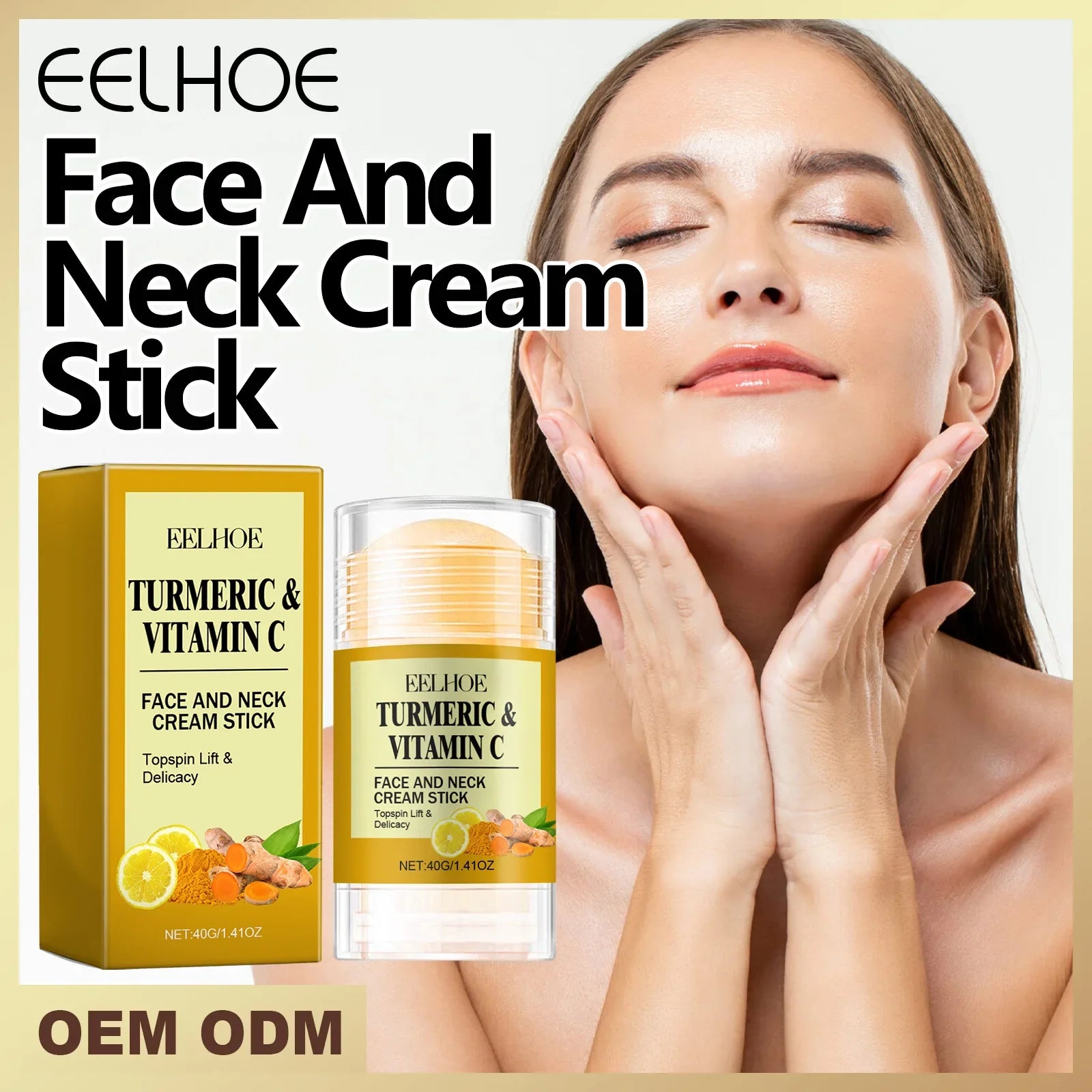 EElHOE Turmeric Facial Neck Cream Moisturizing Neck Cream Rod Like Lifting And Firming Neck Lines Facial Neck Care New Product