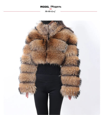 MAOMAOKONG 2023 Trend New Real Fur Coat Natural Fox Fur Women's Winter Coats Short Jackets Female Clothing Vests Fashion