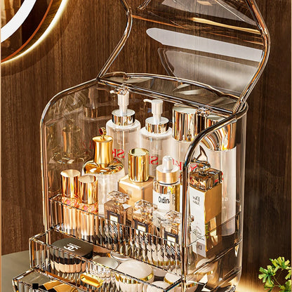 New Organizer Jewelry Cosmetic Storage Box Transparent Quality Container Capacity Desktop High Drawer Skincare Large Type