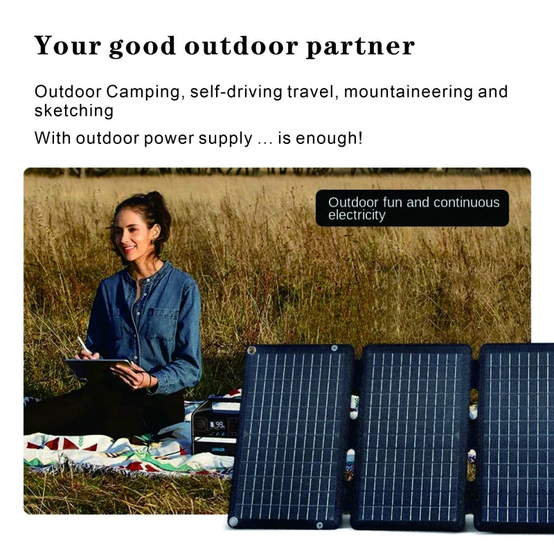 900W Folding -Solar Panel Portable Bag USB Output Solar Charger Outdoor Power Business Trip Hiking Camping Phone Power Generator