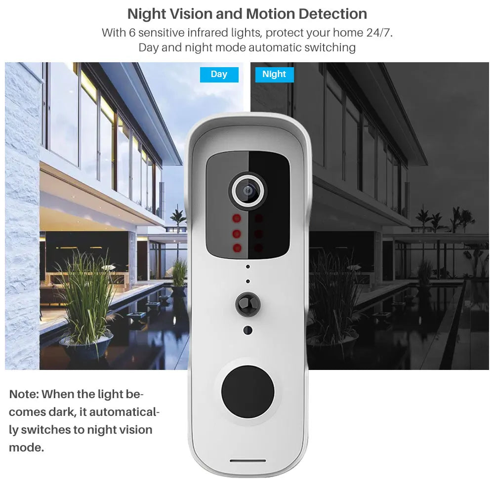 1080P WIFI Video Doorbell Tuya Smart Home Door Bell Wireless Security Camera Doorbell SmartLife APP PIR Motion Detection