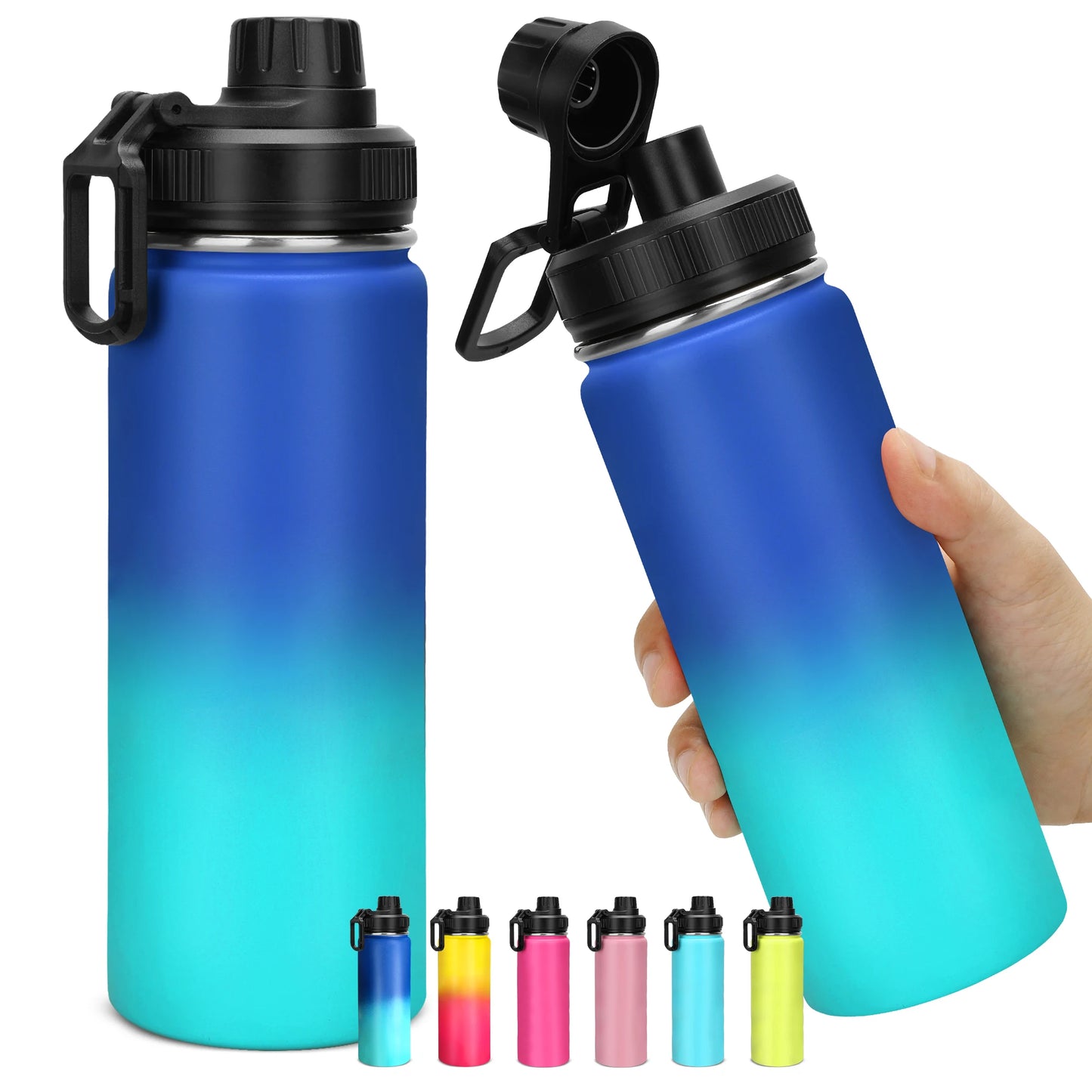 500ML Thermos Bottle 18oz Outdoor Vacuum Flasks Stainless Steel Thermos Water Bottle Steel Thermos with Leakproof Spout Lid