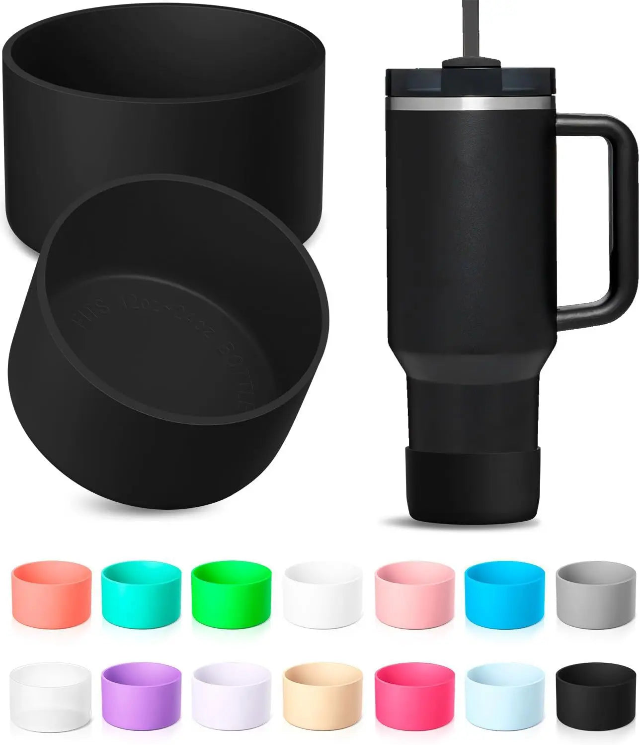 75mm muti color silicone cup protection case storage vacuum bottle compatitable for Stanley 30/40oz anti slip scratch resistant