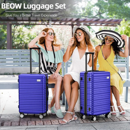 BEOW Luggage Sets 4 Piece, Expandable Luggage Sets with Spinner Wheels, TSA Lock Suitcases with Carry on Luggage Olive Green