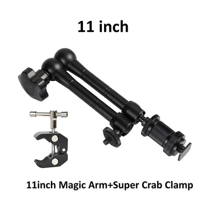 7/11/20 Inch Metal Articulating Magic Arm Super Clamp Holder Stand for DSLR Camera Photo Studio Photography Accessories Prop Kit