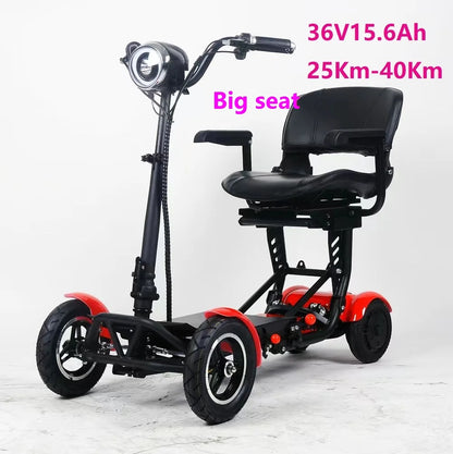 handicapped Foldable Electric Scooter Adult Dual motor 4 Wheels Folding Electric Wheelchair Scooter For Elderly People