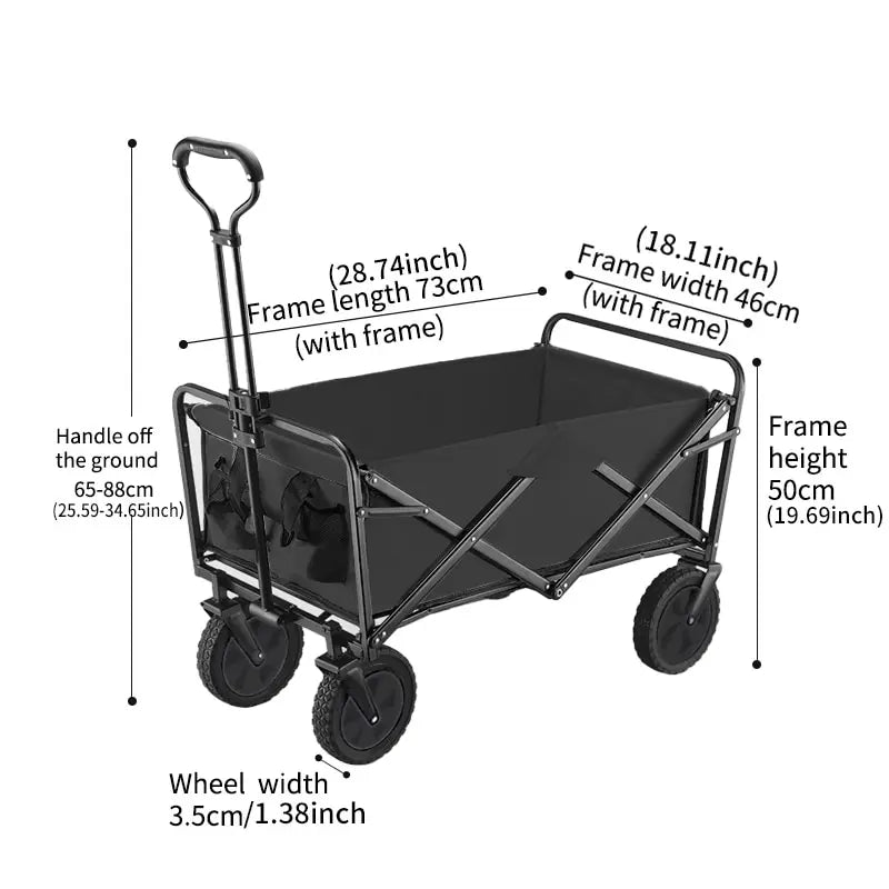 Camping Cart Outdoor Foldable Cart Oversized Camping Vehicle Picnic Vehicle Trailer Camping Trolley Stall Small Cart