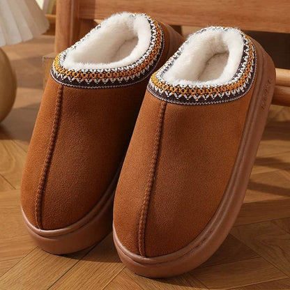 New Fashion Fluffy Platform Slippers for Women 2024 Winter Plush Warm Cotton Shoes Woman Comfort Non Slip Unisex Home Slippers - MarvelouStoree