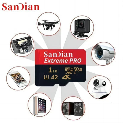 Original SD Card 1TB 2TB Mini Memory Card 256GB 512GB Class 10 High Speed Micro TF Cards for Phone/PC/Cameras Storage Devices