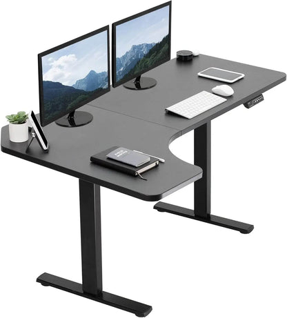 Electric Rustic Standing Desk Workstation, Memory Controller Height Adjustment Particle Board, Steel Computer Standing Desk - MarvelouStoree