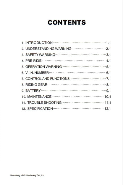 Best Selling Off-Road Electric Golf Cart User Manual