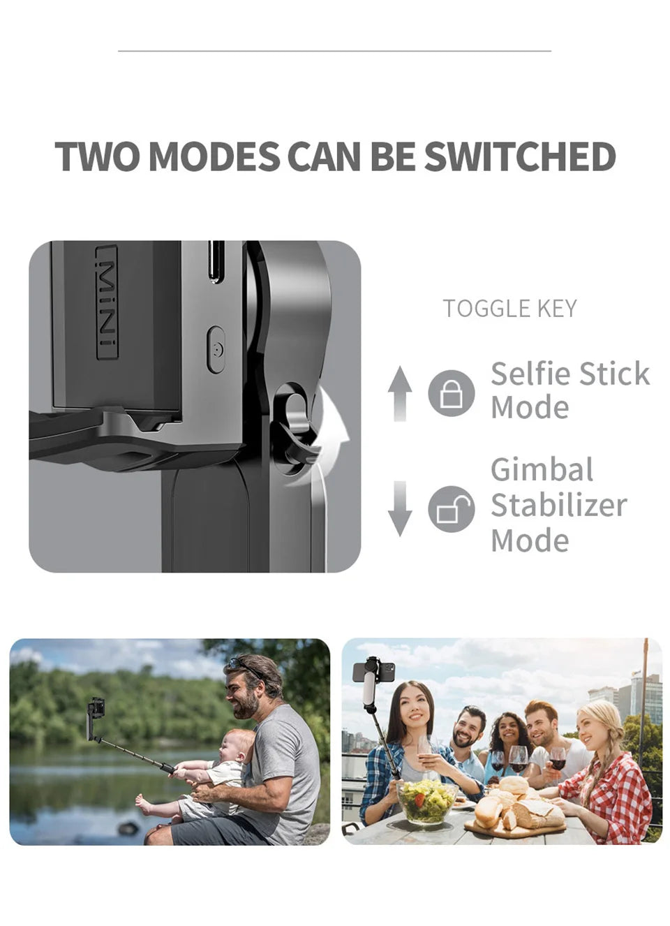 wireless Following the shooting Mode Gimbal Stabilizer Selfie Stick Tripod with Fill Light for iPhone Cell Phone Smartphone