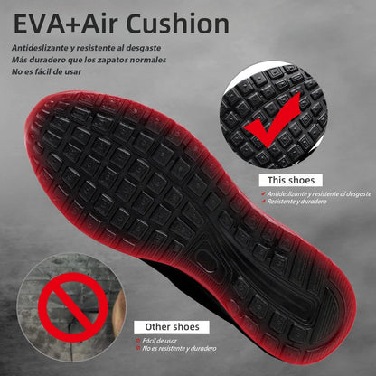 Air Cushion Work Safety Shoes For Men Women Breathable Work Sneakers Steel Toe Shoes Anti-puncture Safety Protective Shoe