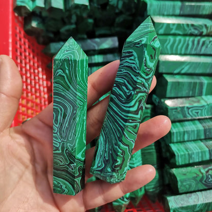 7-9cm Malachite Tower Natural Stone Geode Crystal Energy Healing Mineral Stone Rock Healing Spiritual Witchcraft Home Decor