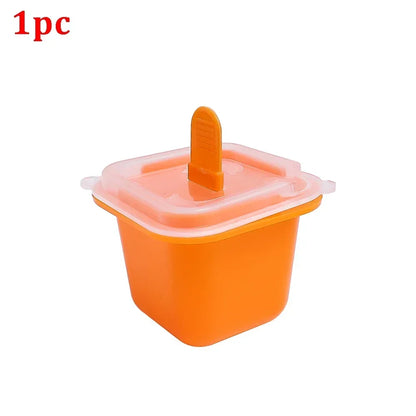 Square Ice Cube Molds Food Grade Silicone Ice Cream Mould Tray with Popsicle Stick DIY Jelly Pudding Summer Ice Drink Ball Maker