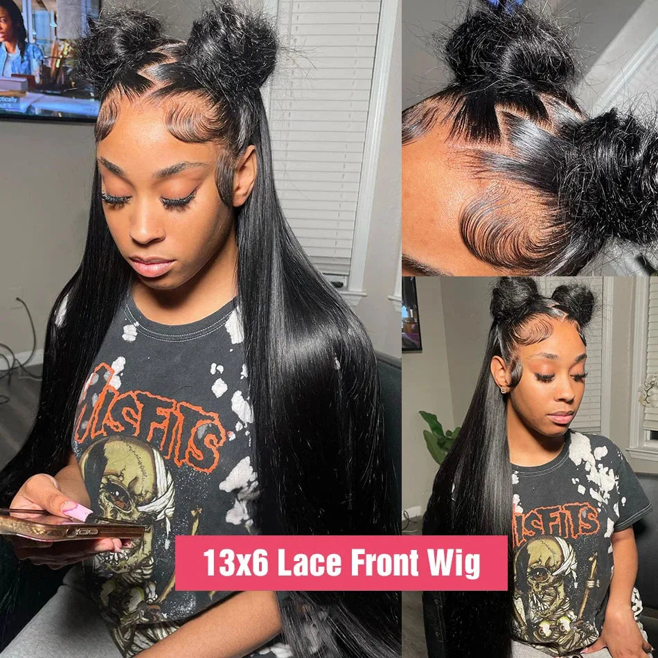 Wear Go Glueless Wig 30 32 Inch Bone Straight 13x6 HD Lace Frontal Wig Ready To Go Human Hair 6x4 HD Glueless Wigs Pre plucked