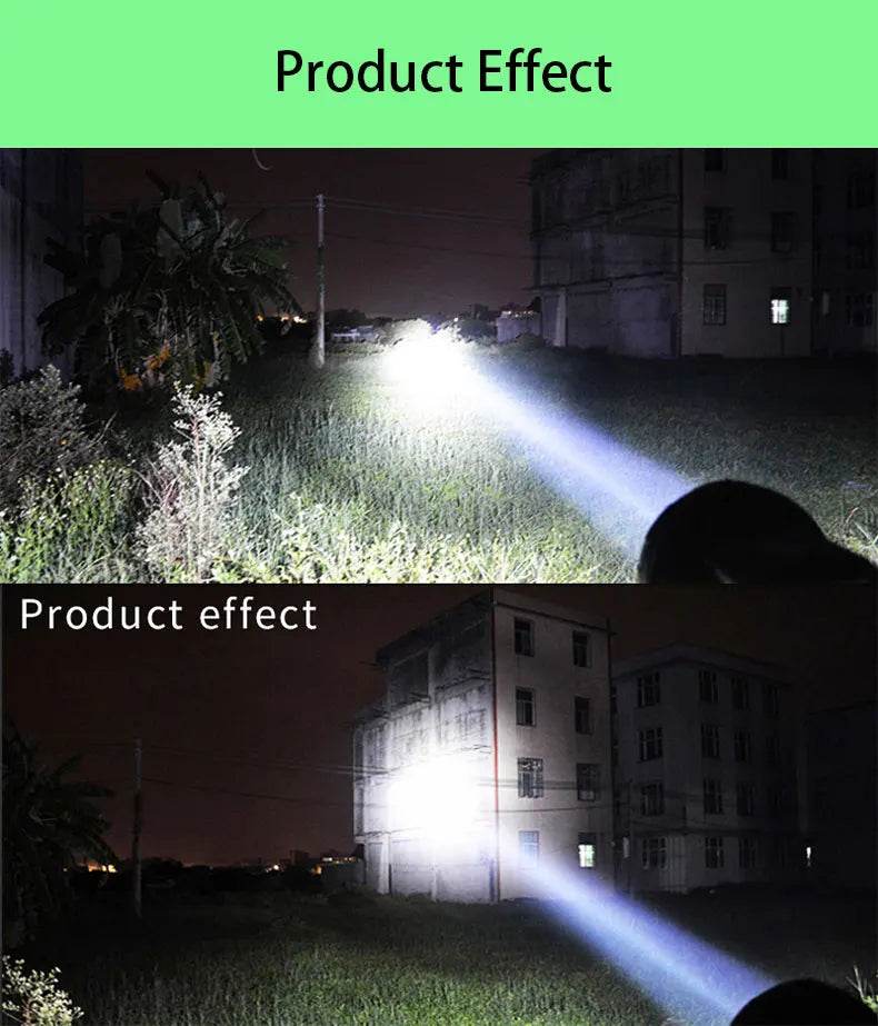 Powerful Flashlight 10000 LM High Power Flashlights 220W Work Light Camping Hunting Spotlights 12v Searchlight HID Torch Light - MarvelouStoree