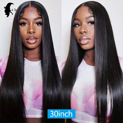 26 28 30 inch Glueless Wigs Human Hair Ready To Wear 4X4 Straight Pre Cut Lace Closure Wig Brazilian Human Hair Wigs For Women