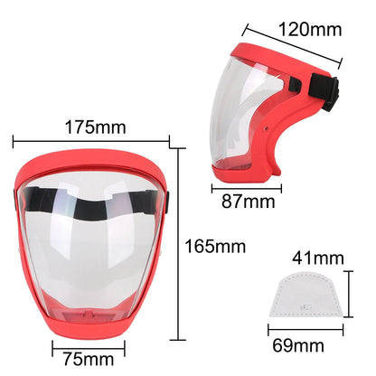 Full Face Shield Oil-splash Proof Mask Protection Face Cover With Filters Motorcycle Bicycle Cycling Dusting Mask Kitchen Tool