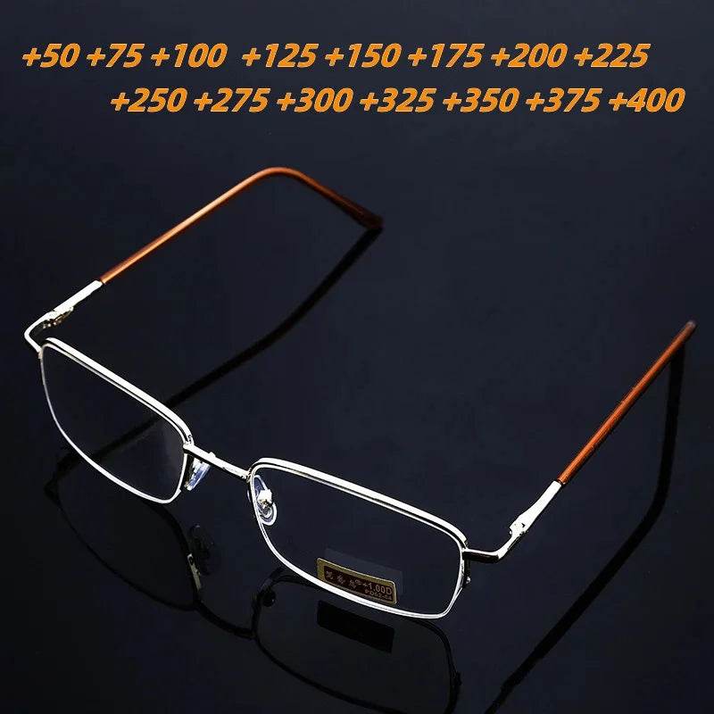 Men Glass Reading Glasses Presbyopic Eyewear0.5 0.75 1.0 1.25 1.5 2.0 2.25 2.5 2.75 3.0 3.25 3.5 3.75 4.0 4.5 5.0 Unisex - MarvelouStoree