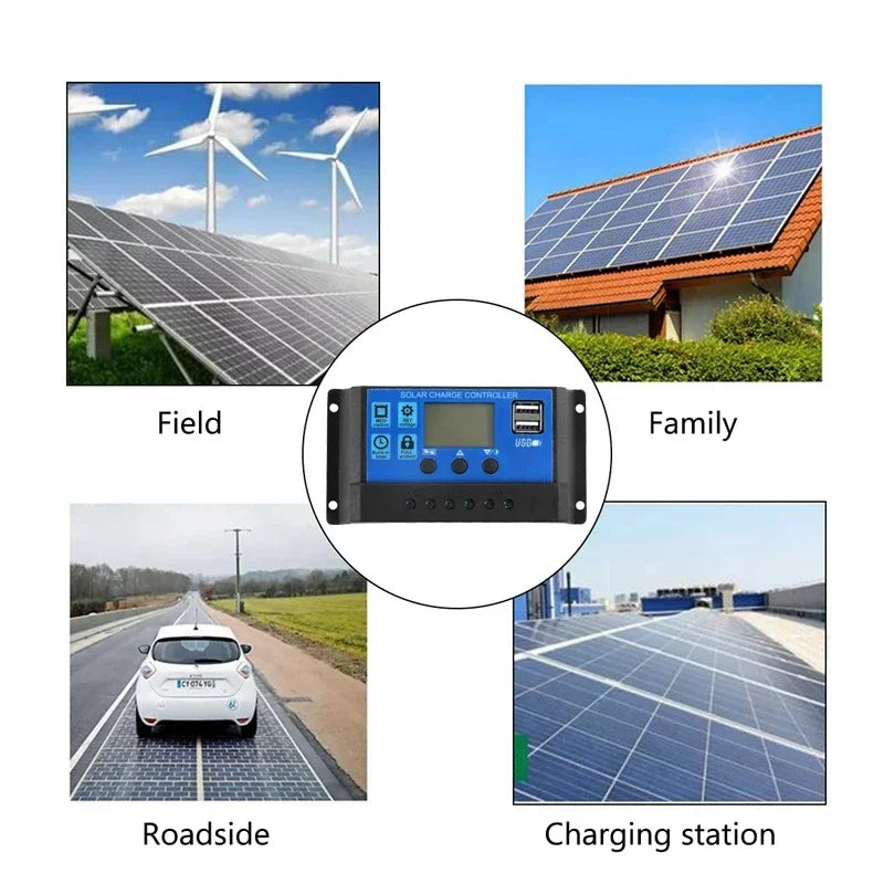 200W Solar Panel Kit With 60A Controller DC 18V Portable Solar Power Charger for Bank Battery Camping Car Boat RV Solar Plate