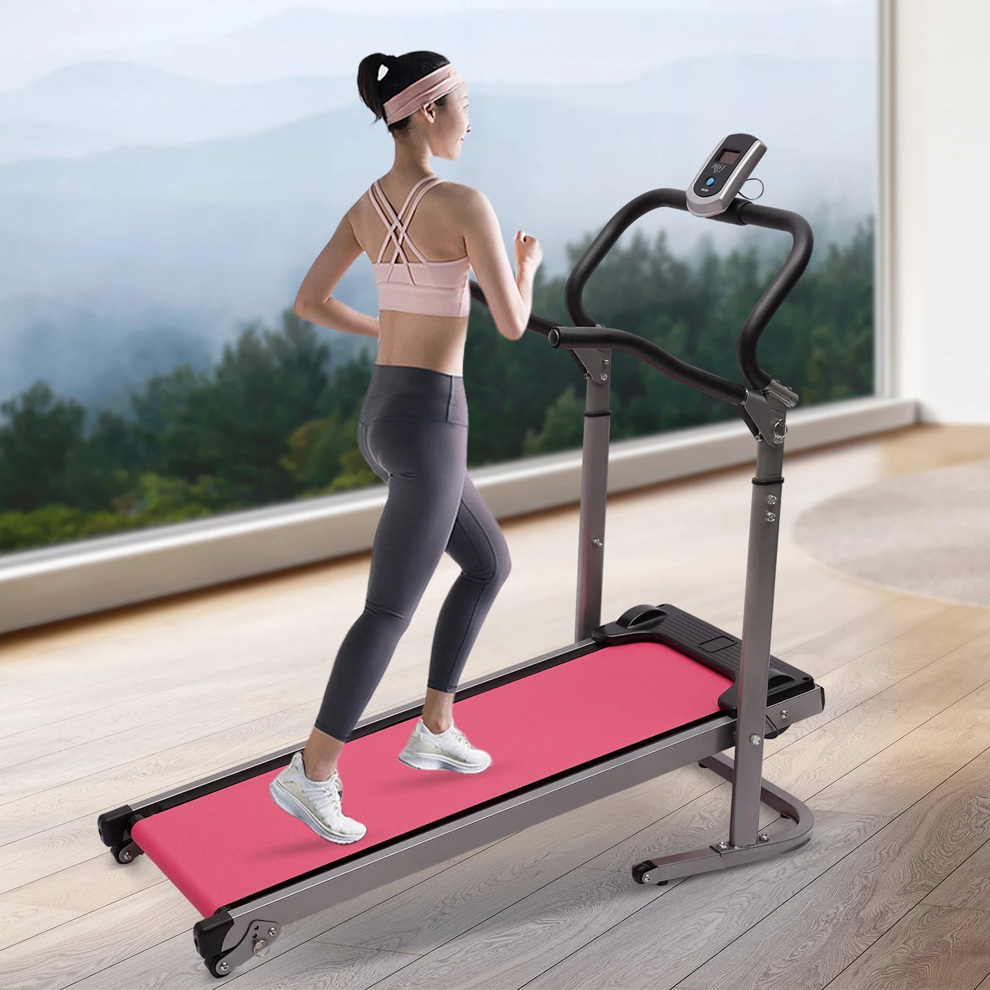 Folding Treadmill with Incline with LED Monitor Running Jogging Walking Exercise Machine Space Saving for Home Gym Easy Assembly