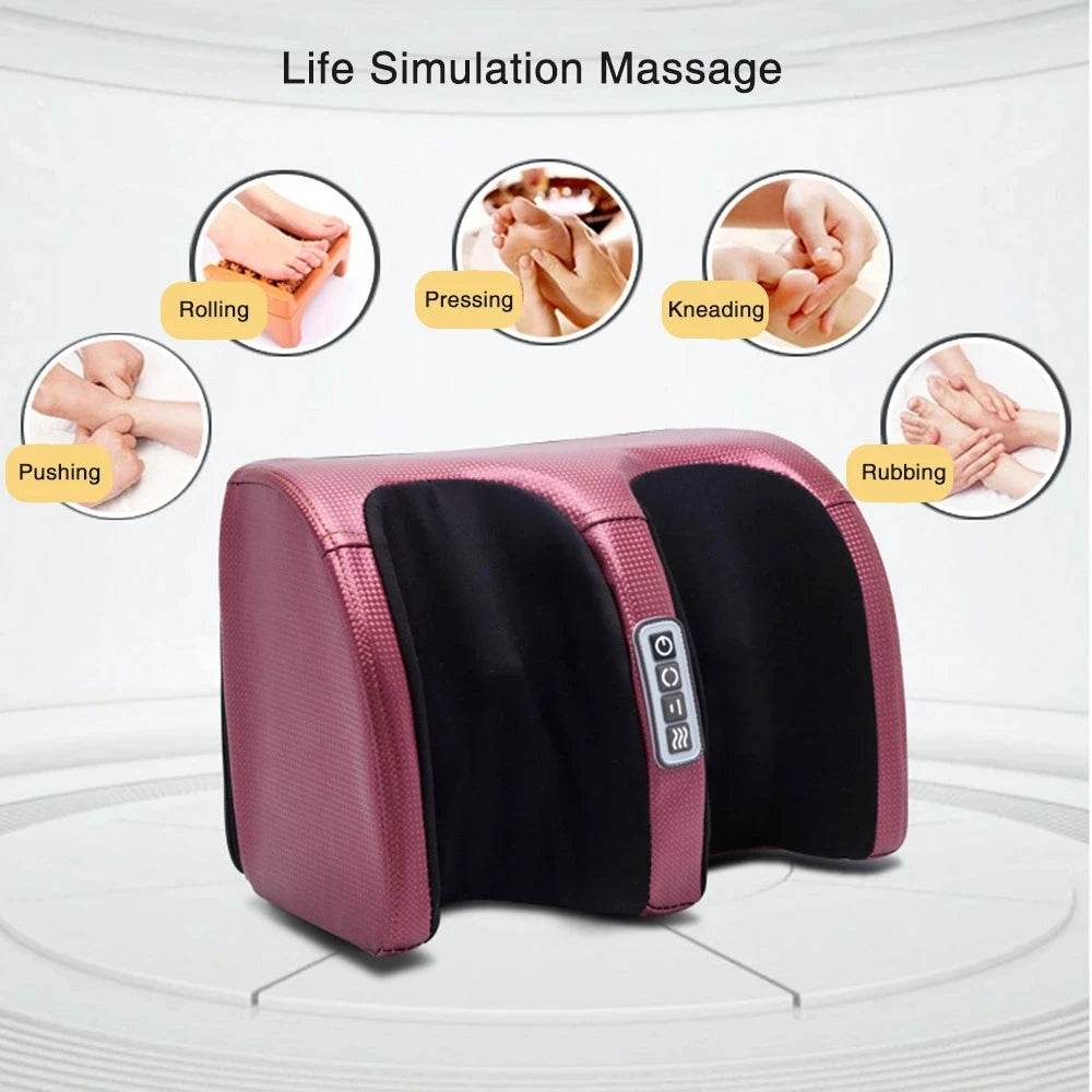 Electric Foot Massager Shiatsu Kneading Deep Tissue Relax Heated Roller Calf Pain Relief Fatigue Muscles Vibrator Machine Health - MarvelouStoree